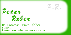 peter raber business card